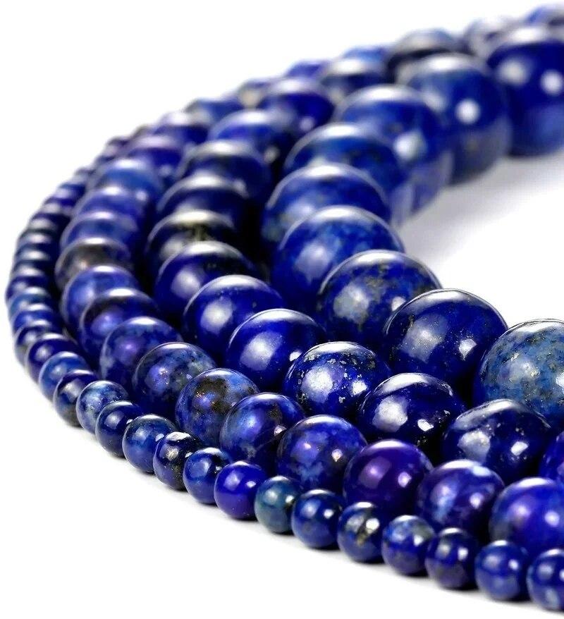 4/6/8/10 Mm Natural Stone Beads Blue Lapis Lazuli Loose Bead Diy Jewelry