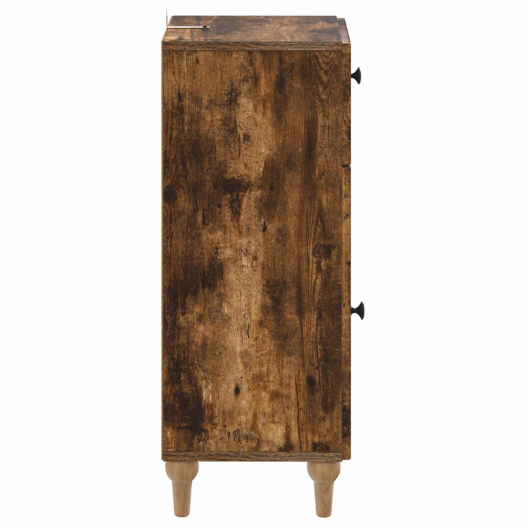 Bathroom Storage Cabinet ALKMAAR Smoked Oak
