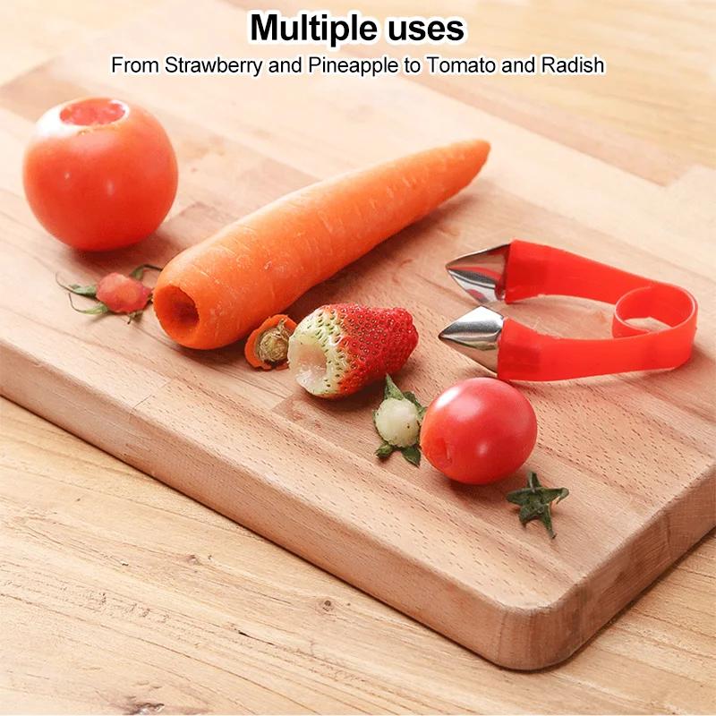Jahodová slupka Kovový Plast Odstraňovač ovocných listů Gadget Stonky rajčat Nůž na brambory Odstraňovač stonků Kuchyňská zelenina Nástroj na vaření