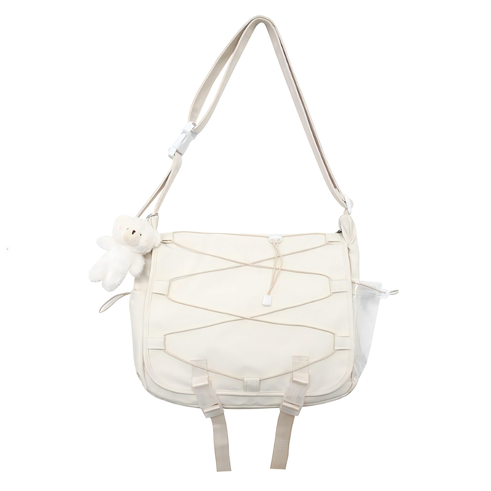 

Ita Shoulder School Clear Cute Transparent Plush Toy [azumafy] Bag, Bag, Bag, Backpack, Show-Off Bag, Pocket, (White) белый