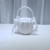 Elegant Wedding Flower Girl Basket White Cute Satin Holder Ring Pillow Flower Storage Basket for Party Wedding Decoration