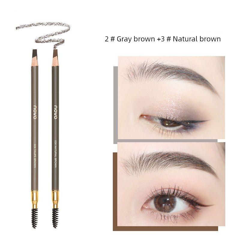 Novo Hard-Core Eyebrow Pencil for Women, Creates Natural-Looking Eyebrows with Distinct, Long-Lasting Lines, Waterproof and Sweat-Resistant,