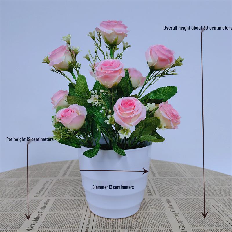 Potted Artificial Pothos Leaves & Flowers – Indoor/Outdoor Decorative Floor-Standing Bonsai.