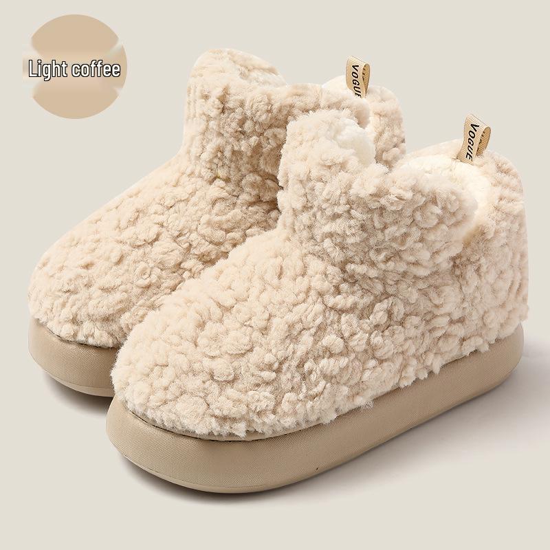 Cozy Plush Slippers: Women's & Men's Non-Slip, Thick-Soled, Velvet-Lined, Perfect for Autumn & Winter.