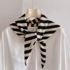 Wool Winter Scarf For Women Warm Triangle Knit Scarves Hijab Stripe Lady Shawl Wrap Female Pashmina Bandana Head Scarfs