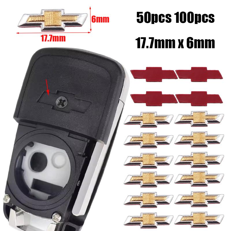 

100pcs 50pcs old Chevrolet Aluminum 17.7mm 3D Car Logo Key Fob Decoration Emblem Auto Key Badge key fob logo Sticker Accessories 17.7mm x 6mm&Chevrolet 50pcs