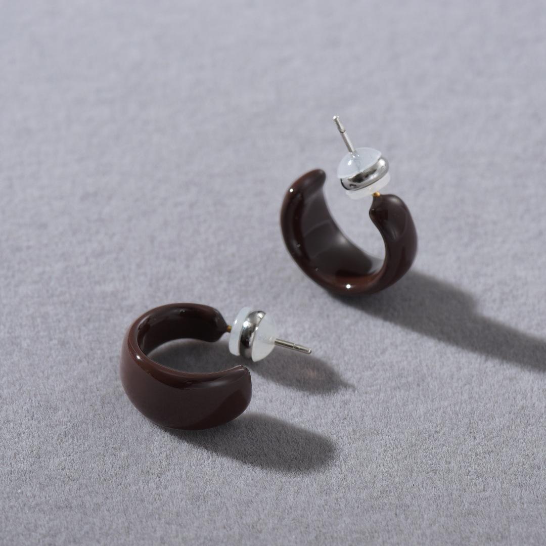 

Early Spring Texture Drip Glaze Small Earrings S925 Silver Needle Stud Earrings Niche Design High Sense Versatile Simple Earrings