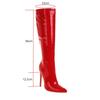 2025 Winter Women Knee High Modern Boots Patent Leather Big Size 34~46 Sexy Stiletto PU Party Shoes Botas De Invierno Para Mujer