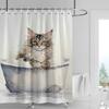 Cat Forest Shower Curtain 70x72 Inch Waterproof Fabric Mildew Resistant Bathroom Curtain INS Wind Cute Bathroom Curtains