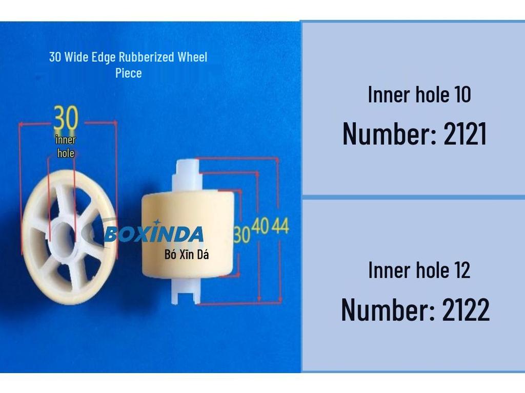 Wide-edge Rubber-coated Wheel Piece: Smooth and Soft Rubber Roller, Acid and Alkali Resistant, Corrosion Resistant (22/30/32/40 Sizes).
