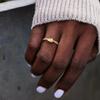 Huitan Two Tone Metal Knot Ring Statement Finger Accessories for Women Modern Fashion Design Female Rings Party Creative Jewelry