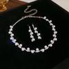 "High-End Luxury Drop Necklace and Earrings Set - European and American Niche Versatile Jewelry"