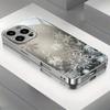 Minimalist Ice Snow Pattern Glass Electroplated Silver Phone Case For iPhone 17 16 15 14 13 12 11 Pro Max Plus 16E 17 Air Cover