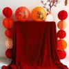 Wine Red Flannel Tablecloth - New Year and Spring Festival Backdrop for Decoration and Photo Props