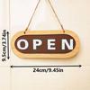 Wooden Double Sided Door Sign Rope Hanging Business Open Sign for Store Door Hanging Tag  Bar Use