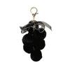 Plush Grape Decorative Pendant Keychain for Handbags, Fuzzy Cluster Bag Charm with Decoration Bow, Fluffy Ball Keyring Backpacks and Purses