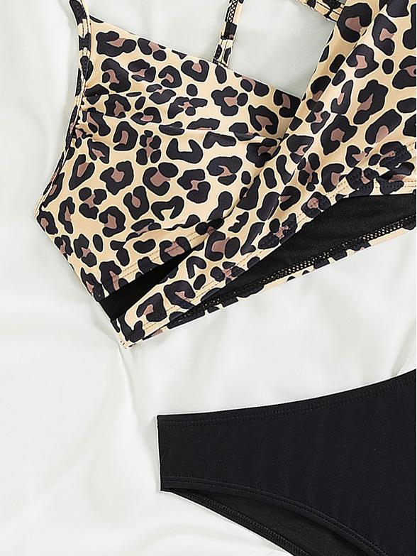 2025 Leopard Print Sexy Bikini Set for Women - European and American Style Swimsuit