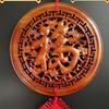 Large Peach Wood Chinese Knot Pendant with Fu Character for Living Room, Entryway, or Foyer Decoration - New Year Gift