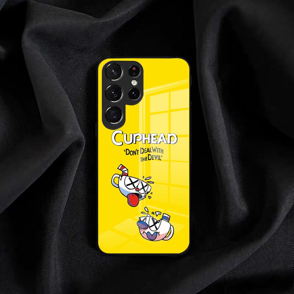 Hot Game C-cuphead Phone Case For Samsung S25 Edge Ultra S23 S22 S21 S20 Ultra Plus S24 Fe A54 A53 A25 Glass Cover
