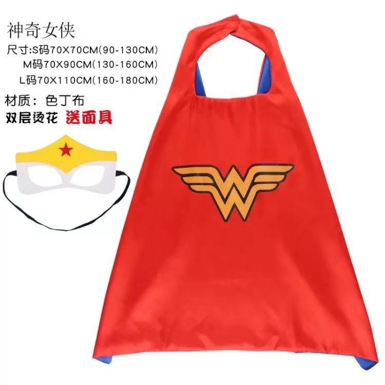 Halloween Children'S Cape, Superhero Frozen Style, Spider-Man, Iron Man, And Cap Mask