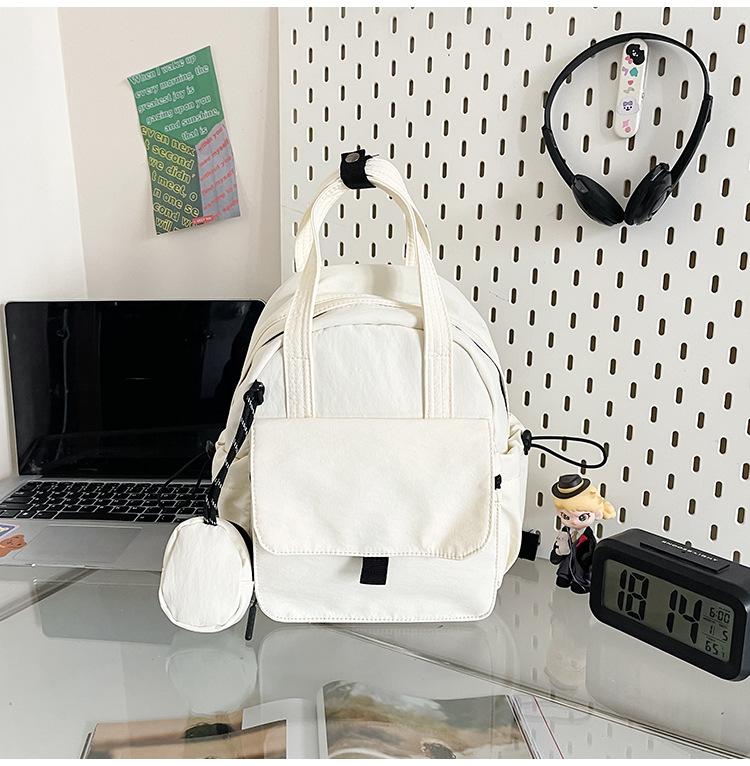 Schoolbag Women's Backpack Korean Version Simple Versatile Anti-splashing Light Travel Fashion Women's Small Cloth Bag
