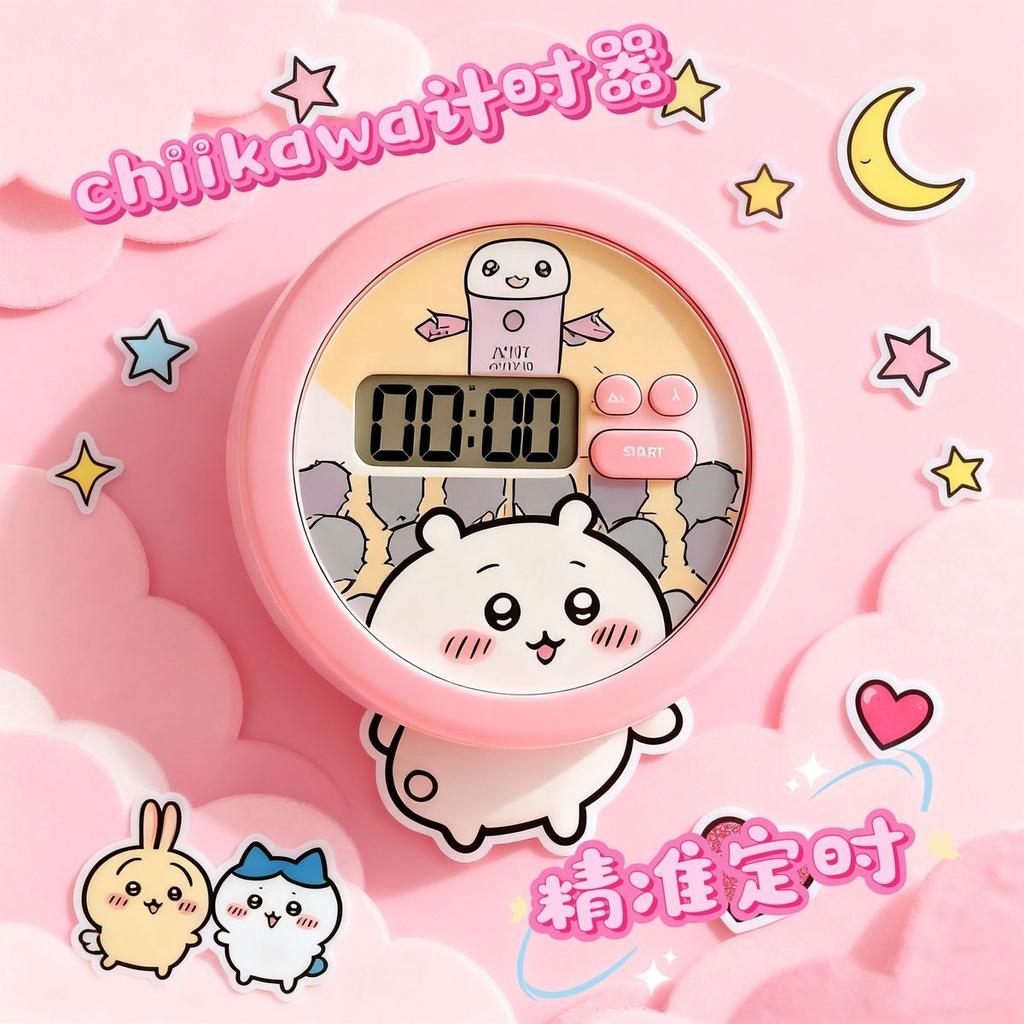Cute Chiikawa Timer Alarm Clock Kitchen and bedroom timer cartoon Chiikawa Magnetic alarm clock room decoration Girl's Gift