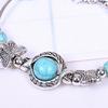 Women's Turquoise Beads Bracelet Charming Alloy Bangle Jewelry Gift