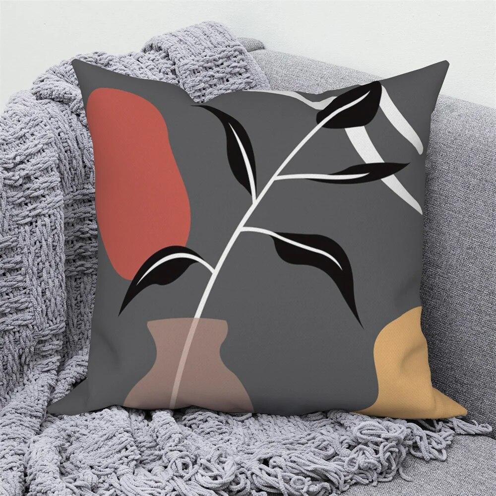 Pillowcase Home Decor Sofa Nordic Decorative  Abstract Geometric Plant Cushion