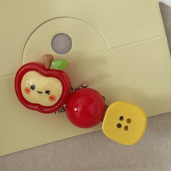 2Pcs Girl Hairpins Fruit Decor Stable Grip No Damage Bangs Side Clips Anti-slip Teeth Summer Color Hair Accessories