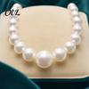 Faux Pearl Earrings Necklace 3Pcs/Set Imitation Pearls Jewelry Set, Adjustable Length Choker with Ear Studs White Dress Set And Bracelet, for Weddings
