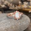 Sanjie Rose Gold Opal Ring: Exquisite Ladies' European & American Fashion Jewelry