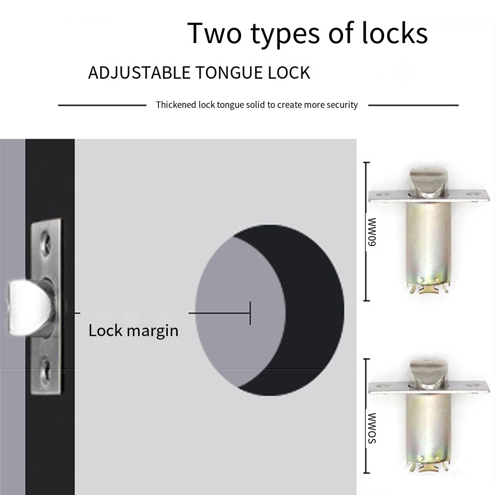 Interior Reversible Door Lock Lever Satin Brass Finish Hardware Lockset  for Bedroom