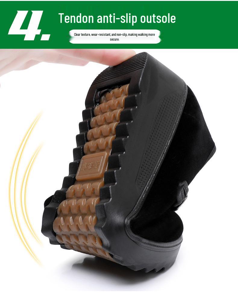 Women's Height-Increasing Non-Slip Work Shoes: Old Beijing Style, Thick-Sole Comfort, Sponge Cake Sole, Ideal for Hotel Staff