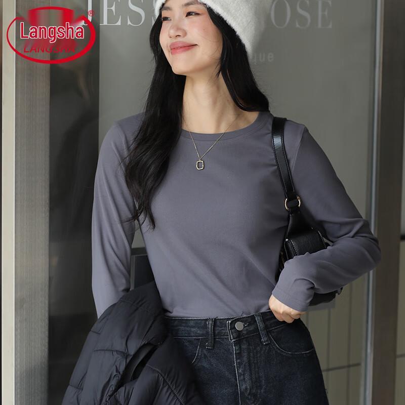 

Langs Women s Round Neck Long Sleeve Base Layer T-Shirt One Size
