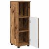 Bathroom Cabinet with Storage and Door Rustic Wood Finish 30 X 35 X 95 Cm