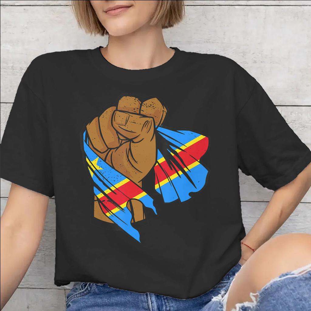 Summer Republic Of Congo Congolese Flag T Shirt for Unisex Unisex 100 Cotton Tshirts Short Sleeve Tops