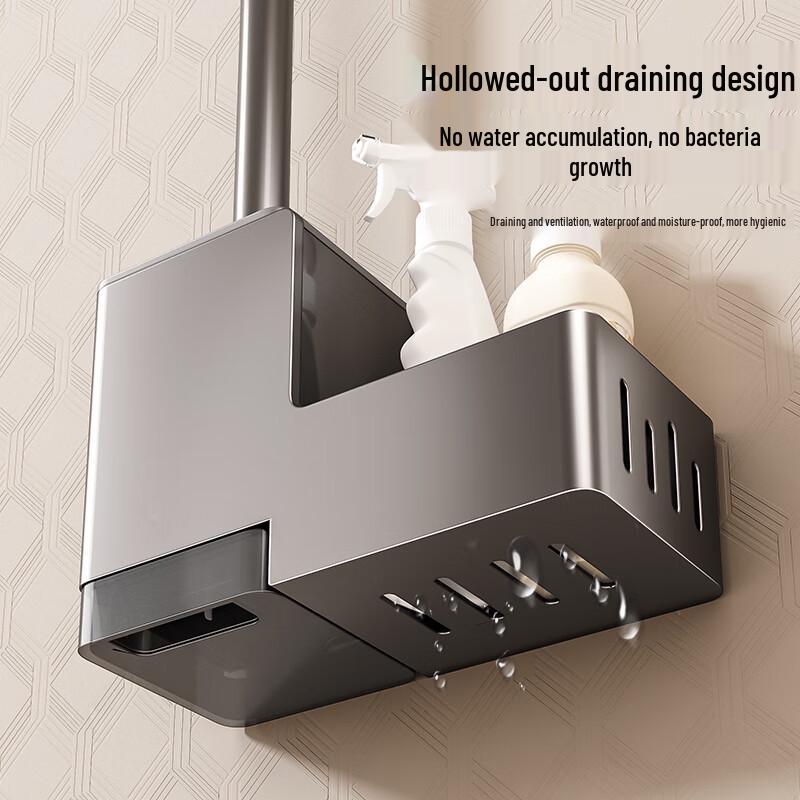 Wall-Mounted Toilet Brush Set with Drain Tray & Holder