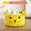 Colorful Cat Cotton Rope Storage Basket for Cosmetics, Toys, Keys & Books