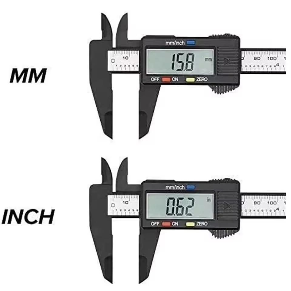 Electronic Pachometer Digital Caliper Vernier Calipers Micrometer Ruler Carbon Fibre Plastic Gauge Measuring Tools Instrument