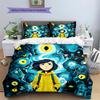 Coraline2 Pattern Bedding Quilt Set  Home Decoration  Gift (1 * Duvet Cover + 2 * Pillowcase  Without Core)