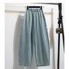 DIMANAF 2026 Summer New Plus Size Women Jeans Fashion Lady Clothing Long Pants Denim Cotton Loose Casual Elastic Waist