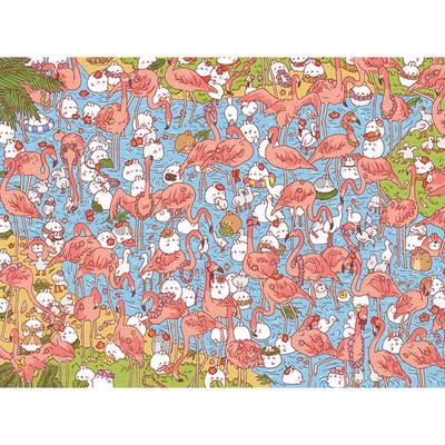 Living with Molang Flamingos Jigsaw Puzzle Characters 300 Pieces, Popular Korean Puzzle