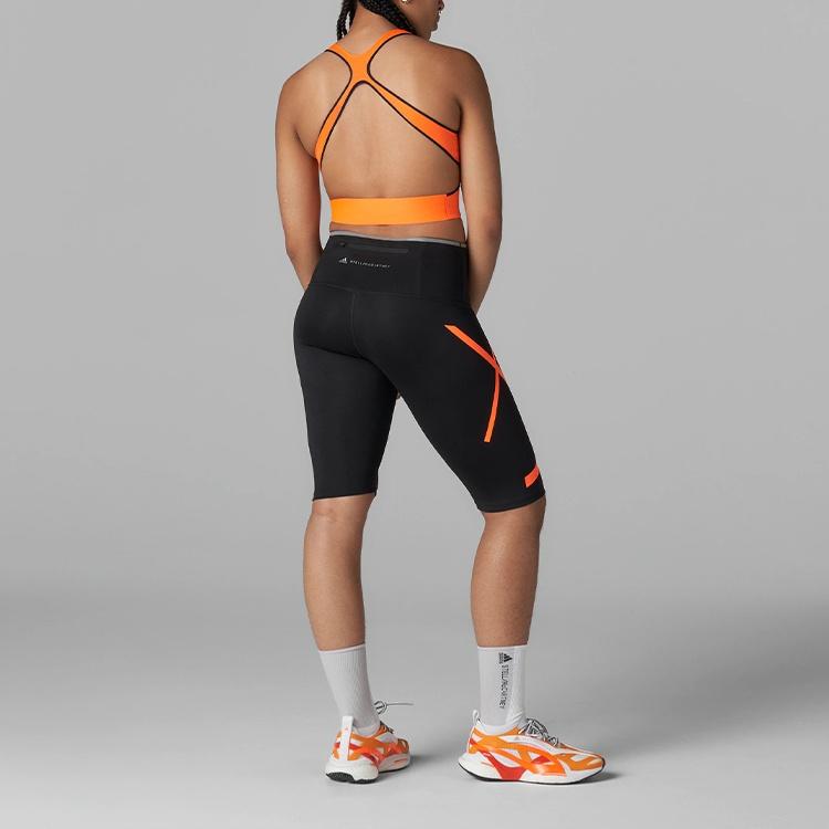 (WMNS) adidas by Stella McCartney TruePace Short Running Tights Asia Sizing 'Black Orange' Women's HB6082
