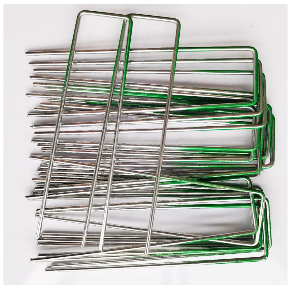 Galvanized Steel U-Shaped Ground Nails for Weed Barrier Fabric and Geotextile Fixing.