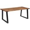 Solid Acacia Dining Table - Brown / Black - 180 X 90 X 75 Cm