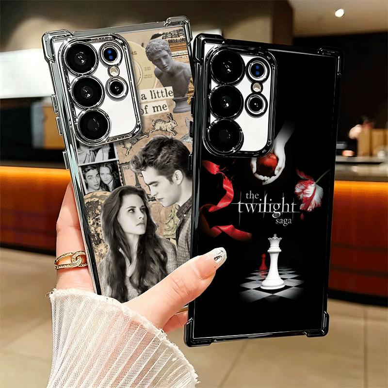 Twilight Saga Edward Plating Phone Case For Samsung Galaxy S24 S25 FE S26 Edge S23 Ultra S22 S21 Plus S20 Anti-Fall Airabag Cove