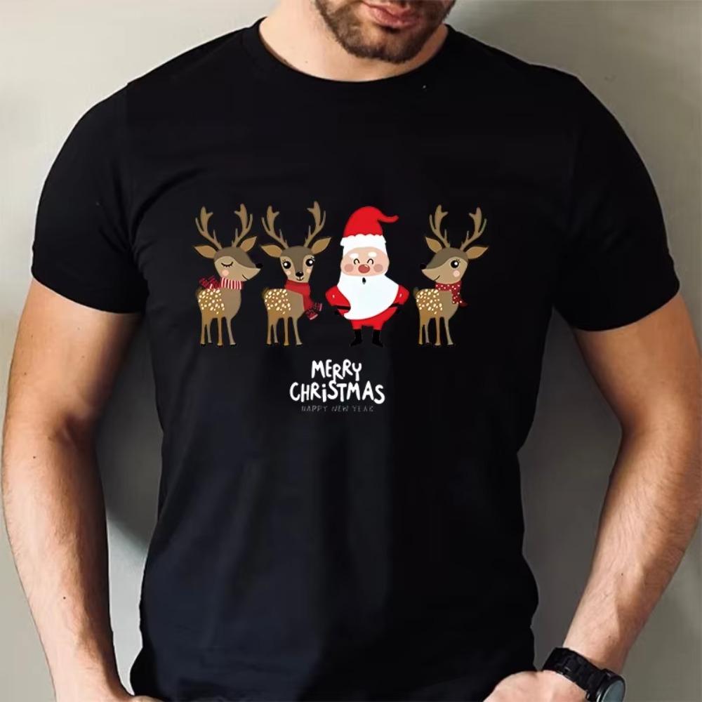 Santa Claus Men T-shirts Oversized Clothes Emergency Room Nurse Ugly Christmas T-Shirt Christmas Tree Tees Xmas Happy New Year