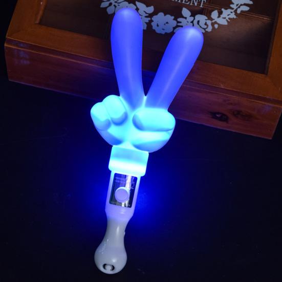 LED Foam Glow Sticks Finger Shaped Bulk Glow Sticks 3 Lighting Modes Gesture Party Supplies Battery Powered Fluorescent Light Props for Parties