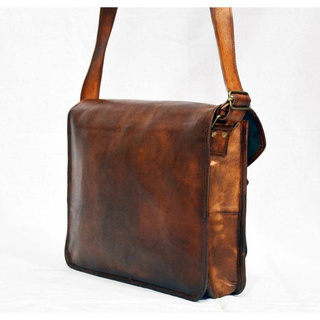 Väska Läder Get Vintage Brun Laptop Äkta Ny Messenger Herr Resa Herr Ny