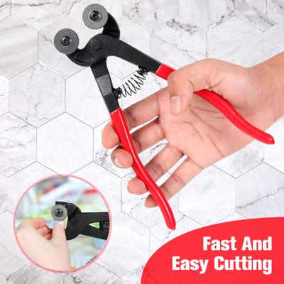 Glass Tile Nippers 8inch 200mm Heavy Duty Mosaic Nippers W/ Carbide Wheels Portable Tile Cutter Pliers Wheeled Tile Nippers Tool
